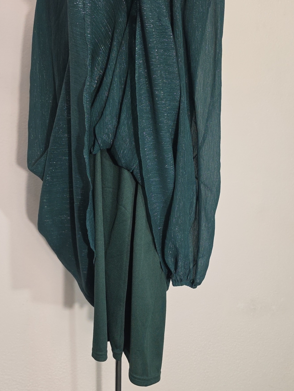 Andree By Unit Dress Sparkling Flowy Sheer Overlay Green Size M - Picture 5 of 14